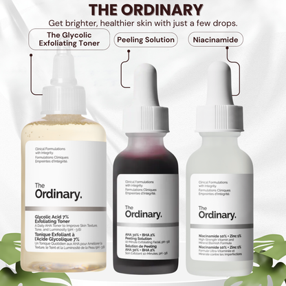 The Ordinary Glycolic Exfoliating Toner , Peeling Solution, Niacinamide