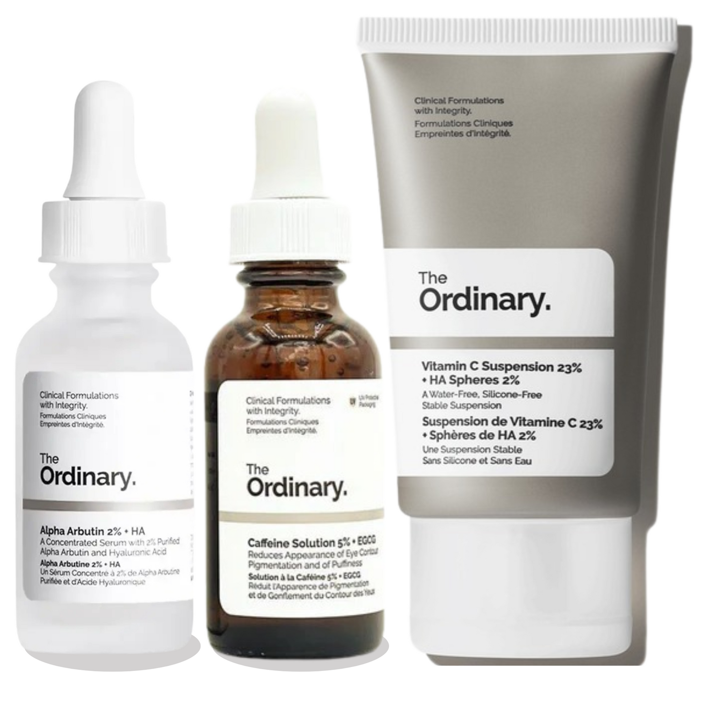 The Ordinary Summers Glow Set , The Ordinary Vitamin C Suspension, Caffeine Solution , Alpha Arbutin