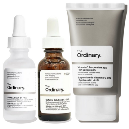 The Ordinary Summers Glow Set , The Ordinary Vitamin C Suspension, Caffeine Solution , Alpha Arbutin